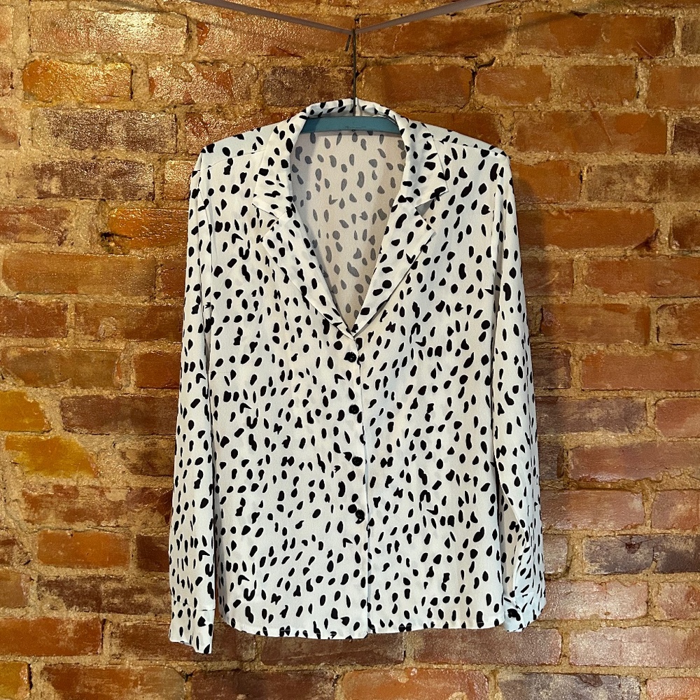 Leopard Print Long Sleeve Blouse